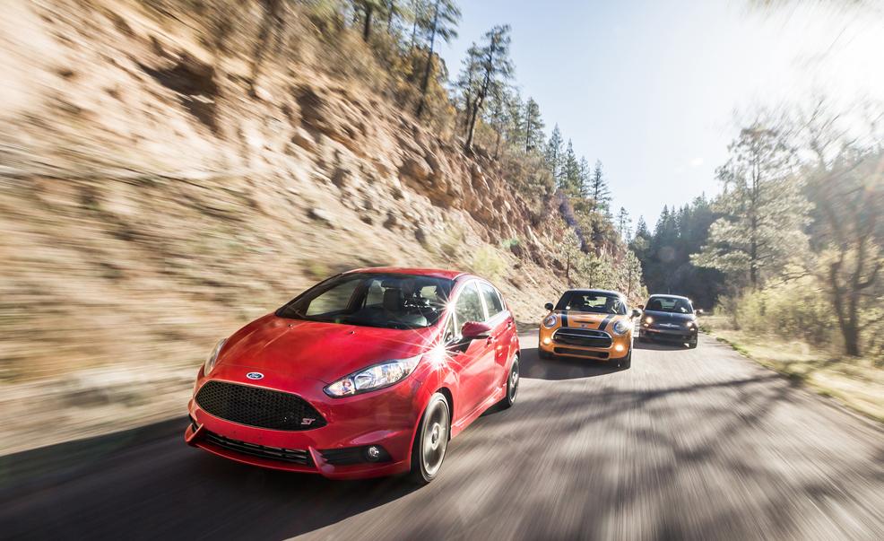 Source: caranddriver.com ( 2014 Ford Fiesta ST vs. 2014 Fiat 500 Abarth, 2014 Mini Cooper S Hardtop )