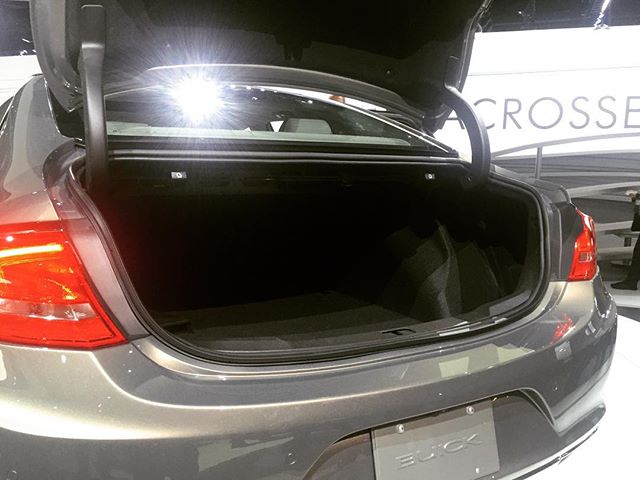 @leasehackr: Trunk doesn't look as big as Buicks of yore. But GM tells me four golf bags will fit. #BuickLaCrosse #LAAutoShow
