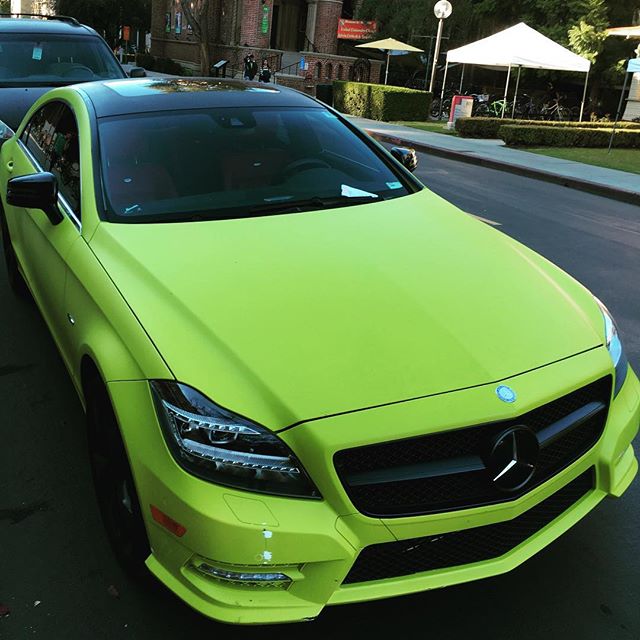 Fortunately, when you lease, the residual value is the same regardless of color, although there is no discount for the parking ticket, which he got for parking in the red zone. #mercedes #benz #cls #usc #yolo