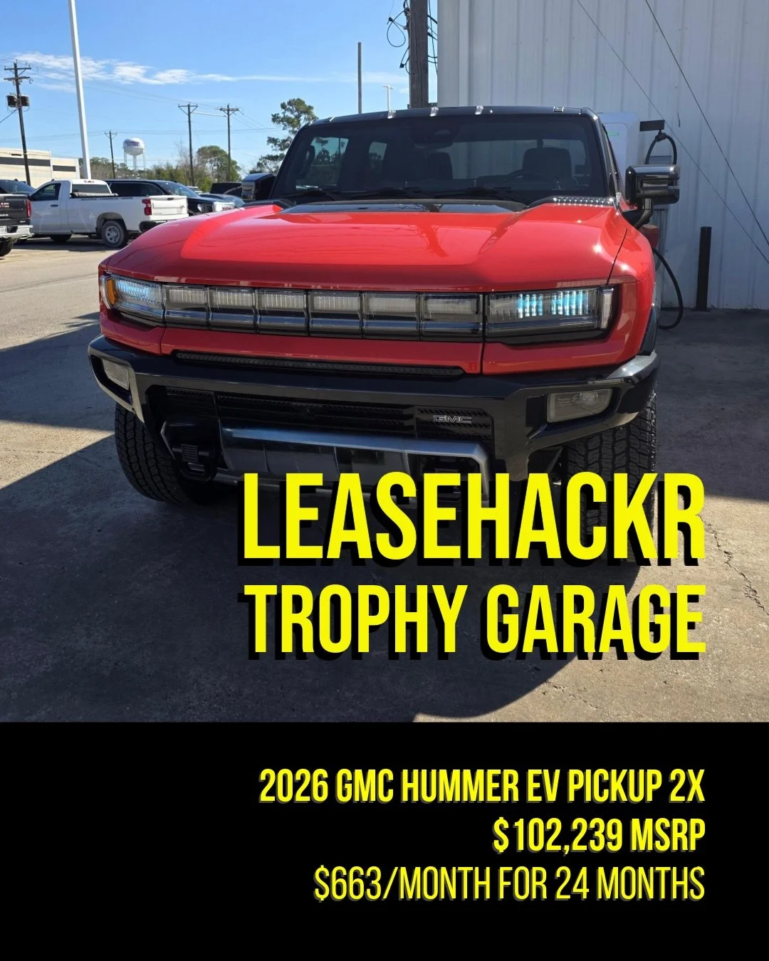 🏆 Congrats to Leasehackr member room122 for being this month&rsquo;s Trophy Garage winner! 🏆

2026 GMC HUMMER EV Pickup 2X
Previous Courtesy Transportation Program (CTP)
Odometer: 1,300 miles
MSRP: $102,239 
Selling Price: $86,888

Additional Incen
