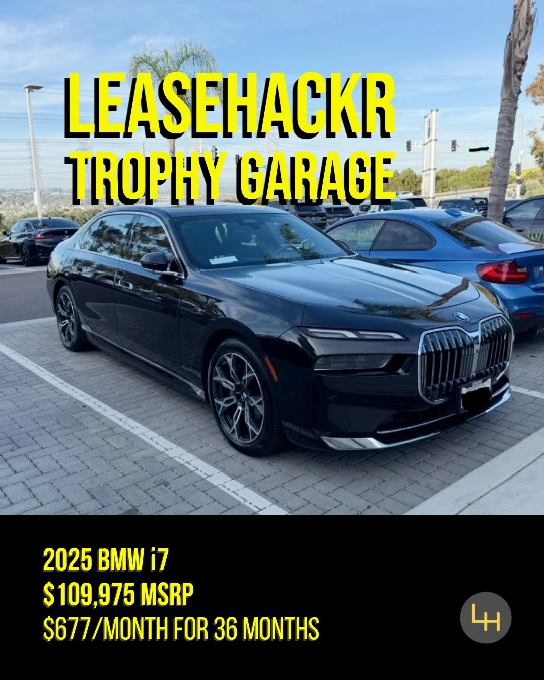 Congrats to Leasehackr Forum member carrot56 for winning this month&rsquo;s Trophy Garage award!

2025 BMW i7 eDrive50
MSRP: $109,975
Selling Price: $86,495
Rebates: $15,500
Money factor: .00115 (.00020 markup)

Payment: $677/mo + tax
Drive-off: $0
T