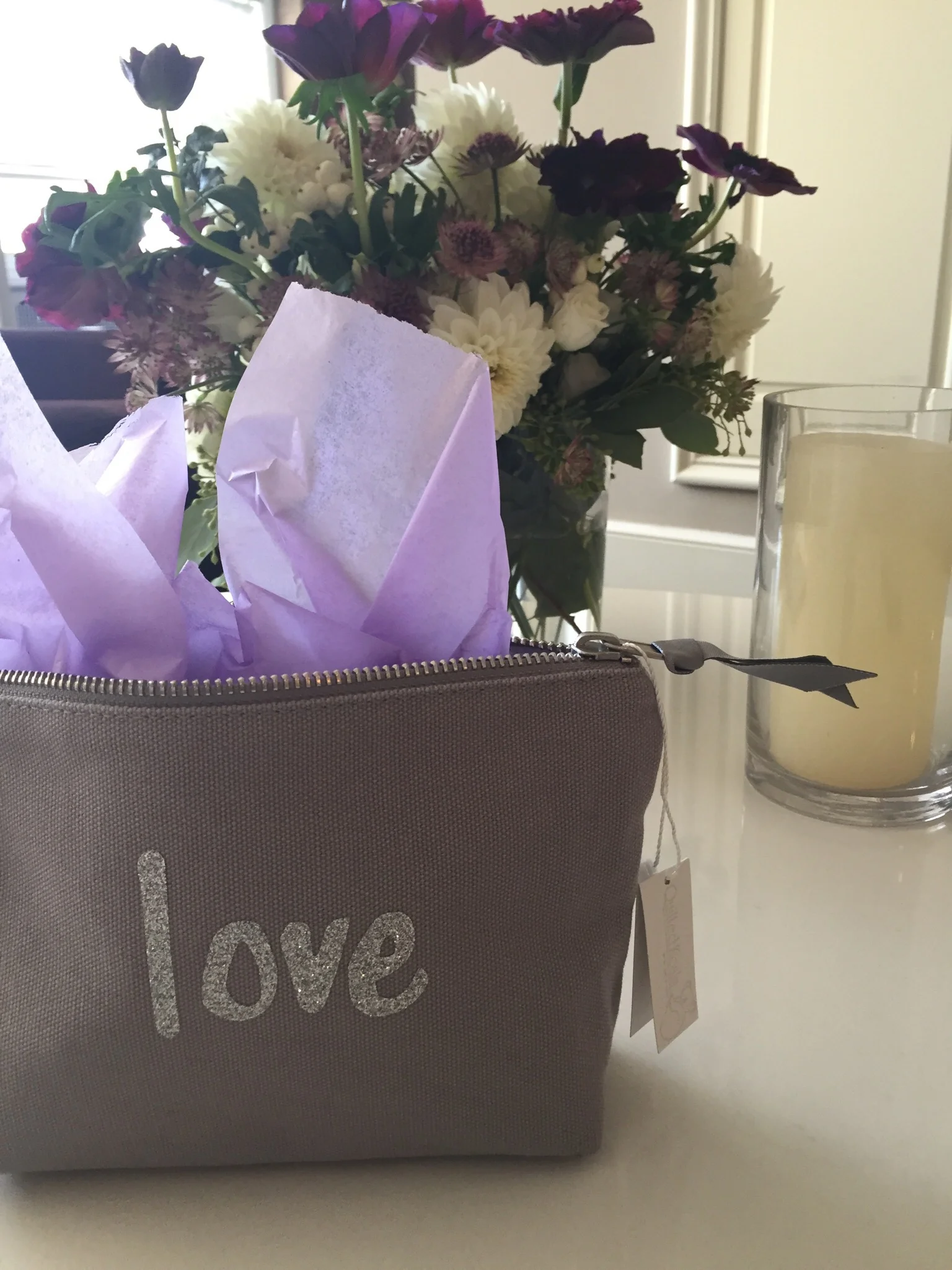 Quilted Koala makeup bag favor