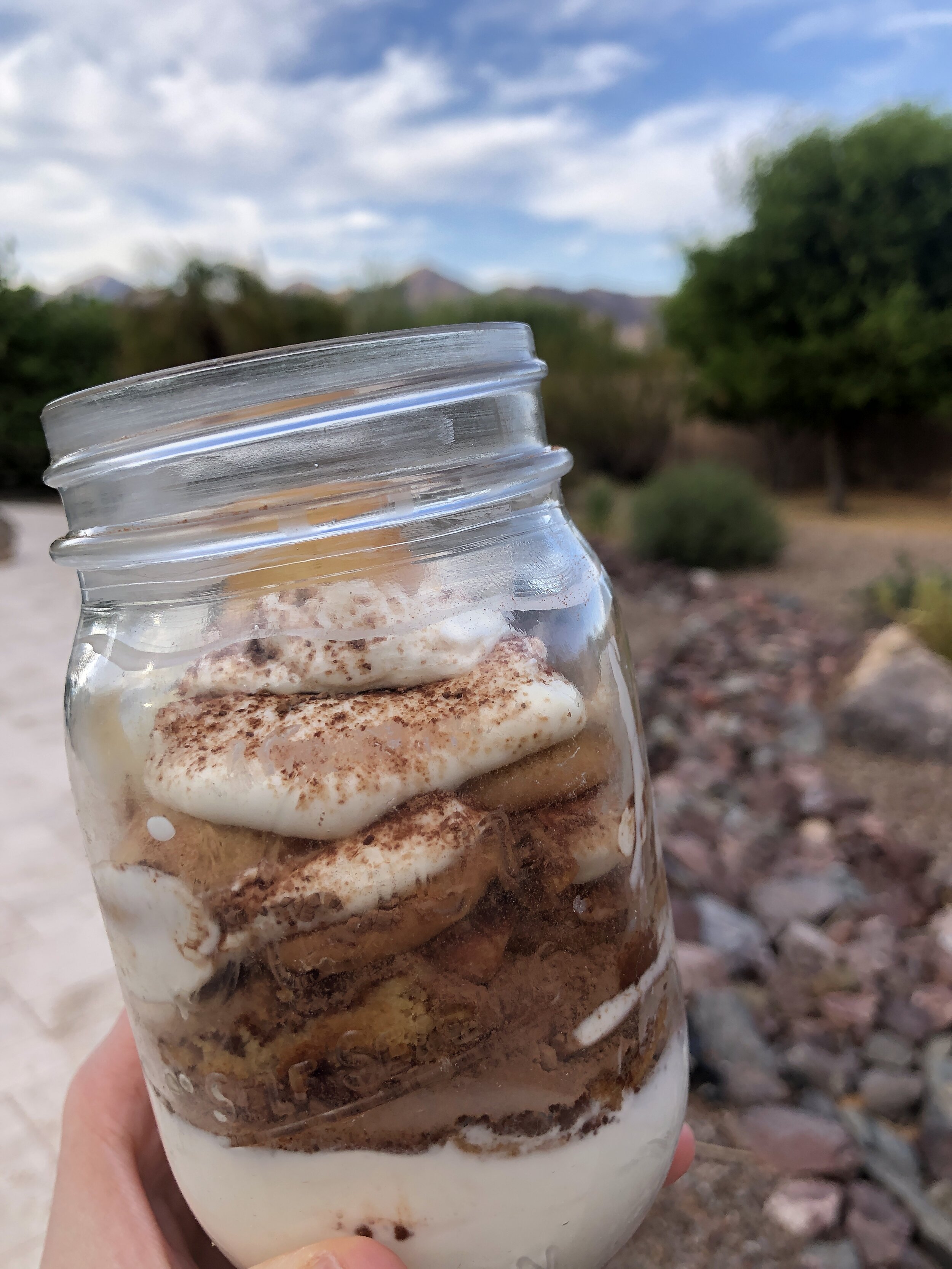 gluten free tiramisu in a jar