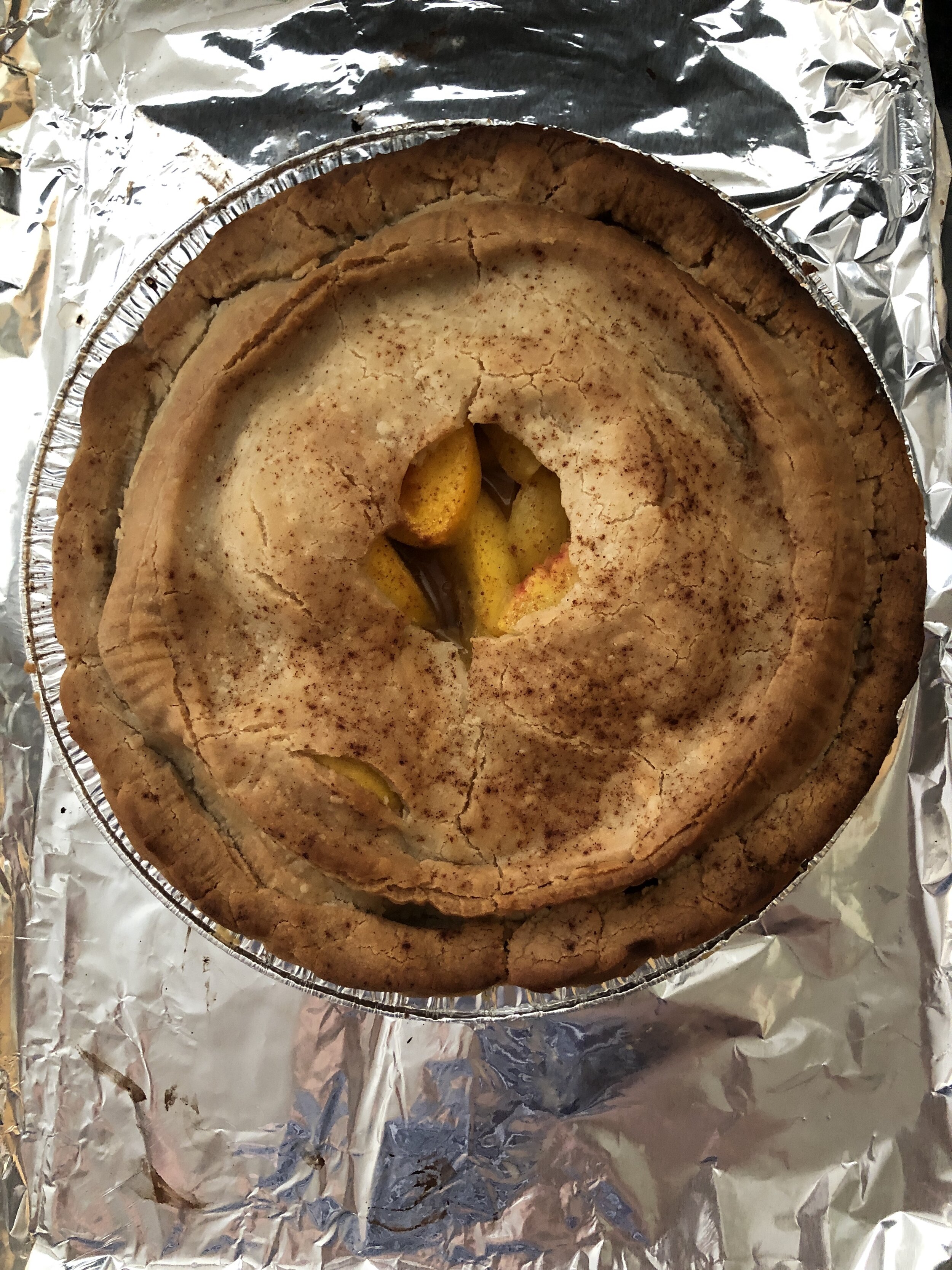 Wholly Wholesome gluten free crust peach pie
