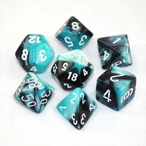 You can easily get a full set of polyhedral dice, in almost any colour or pattern (like these from Chessex) 