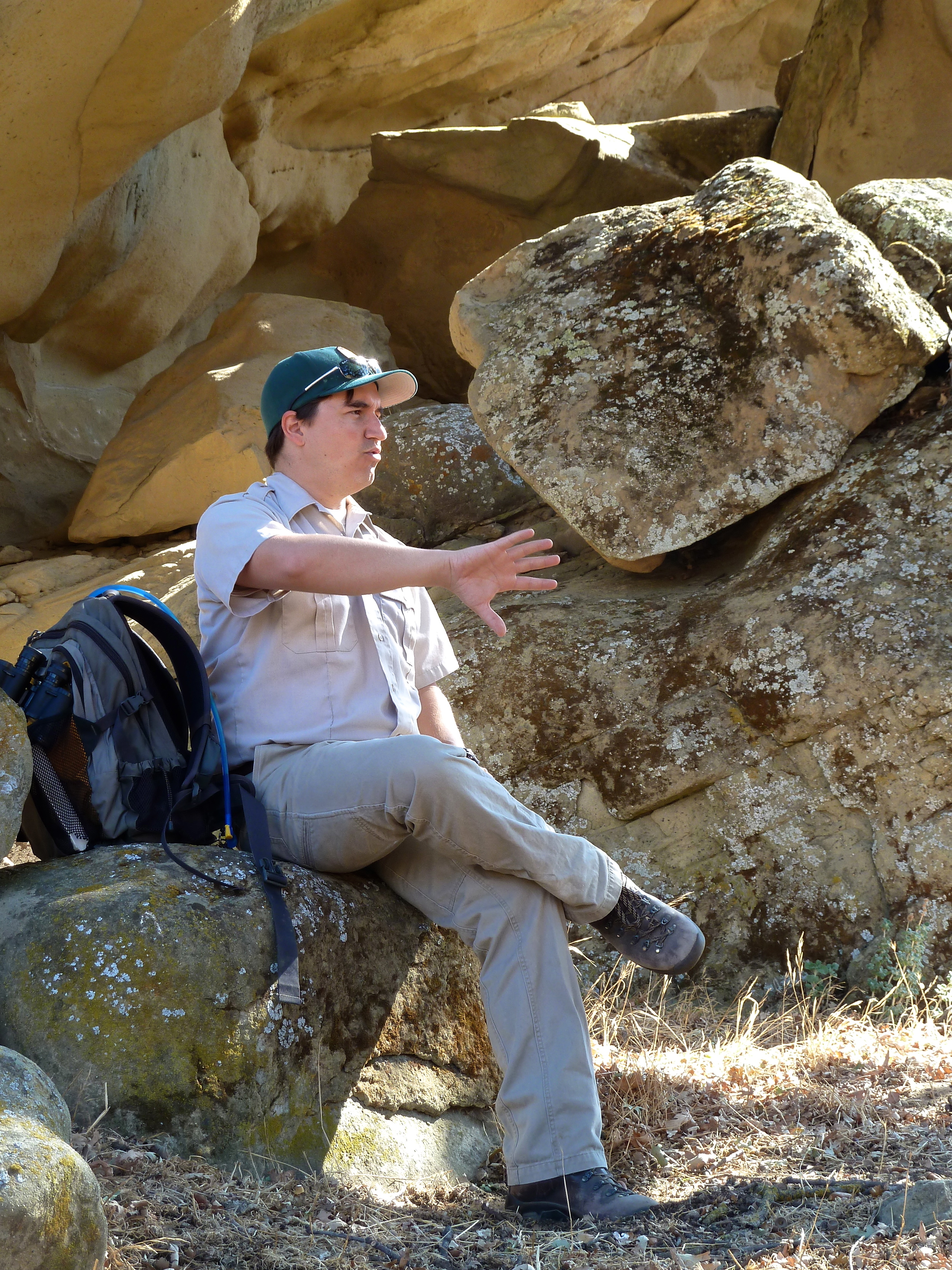 Eddie Willis explains Native American cosmology at Vasco Caves Regional Preserve.