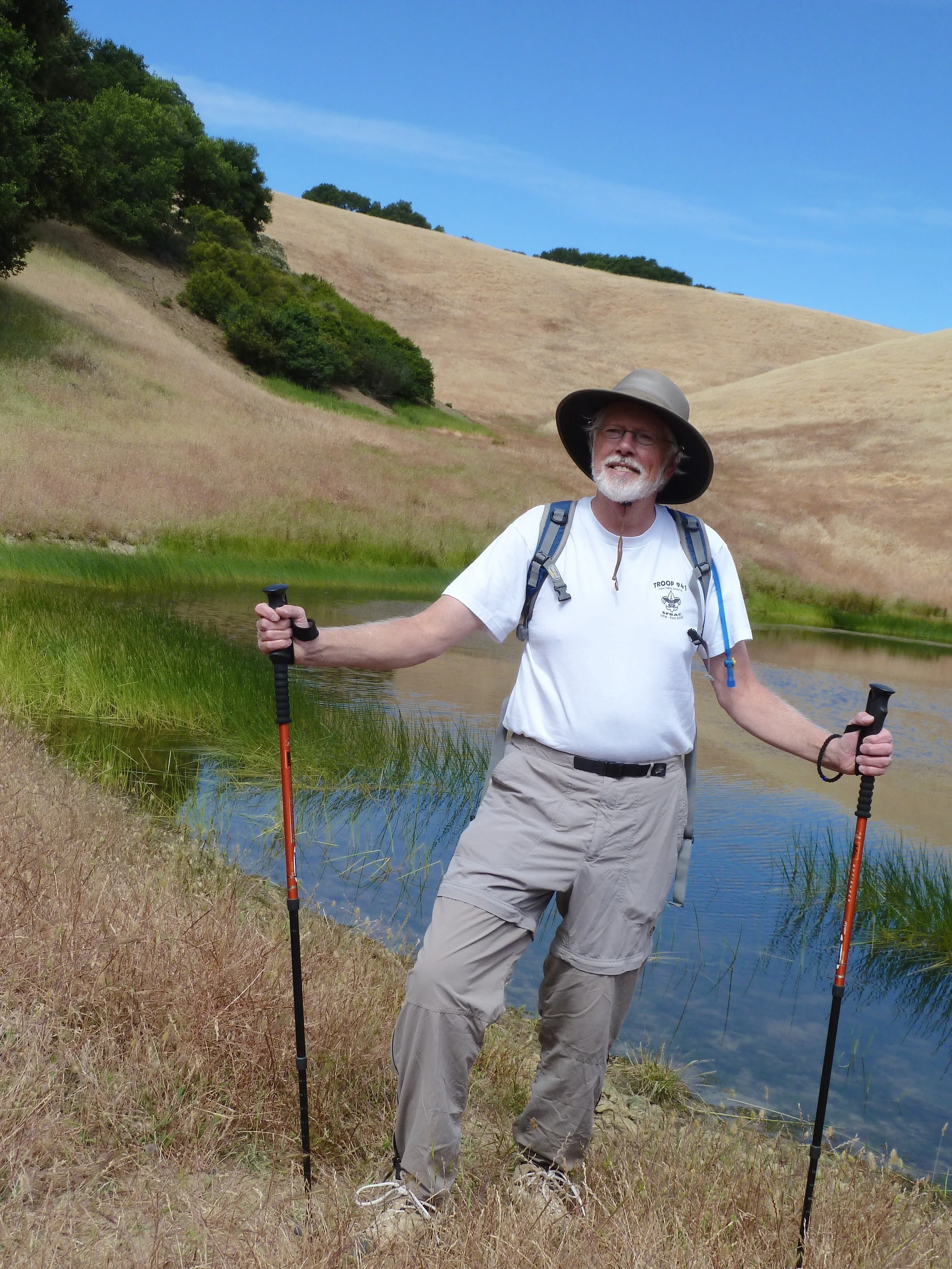Mark denBroeder enjoys the late-spring breeze along the Clyma Trail, Morgan Territory Regional Preserve.