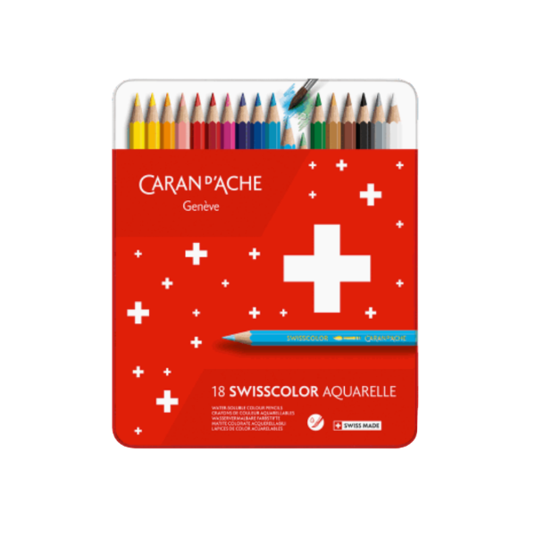 Caran D'Ache watercolor pencils in tin