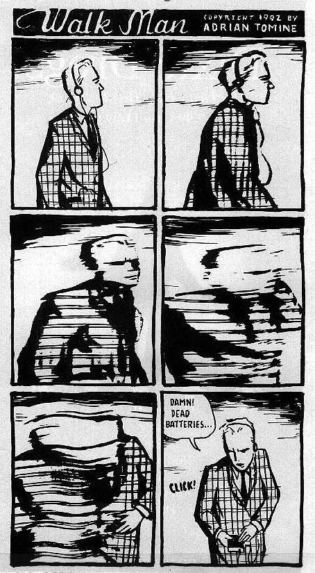 An early comic from Pulse! magazine by Adrian Tomine, from 1992