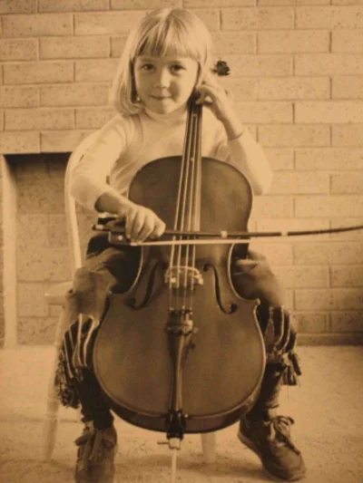 Hannah playing the cello, age 5