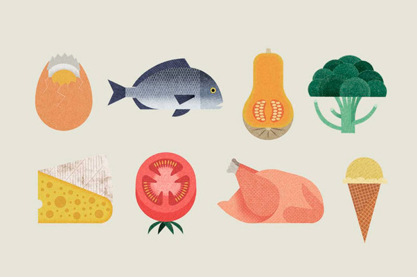 Fun food illustrations by Takemasa