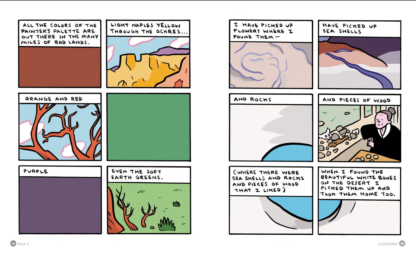 Excerpt from "Georgia In the Desert" by Todd Webb, a comic that draws from O'Keeffe's own writing.