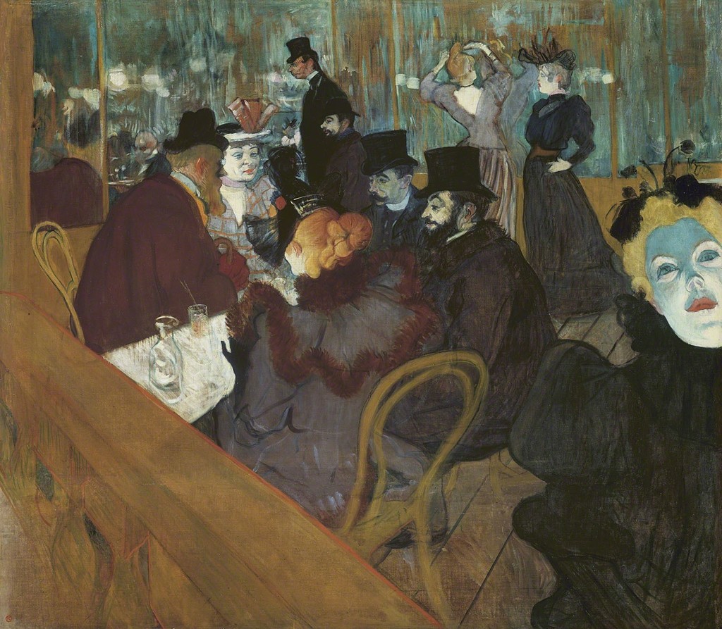 At the Moulin Rouge , Henri de Toulouse-Lautrec, 1895. 