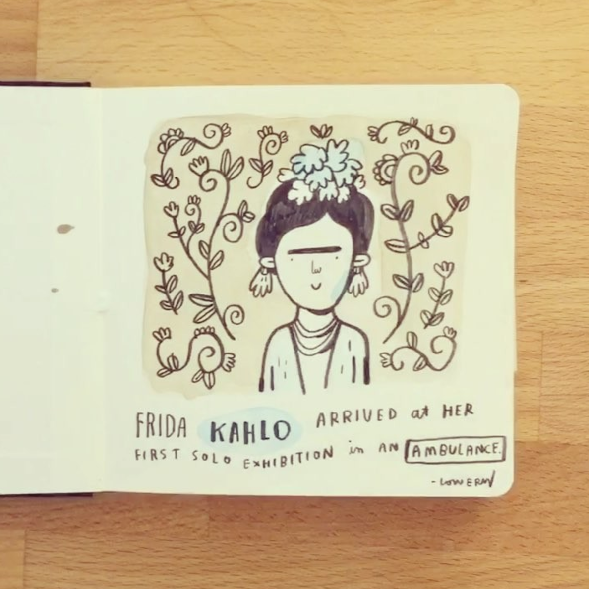 From Mike Lowery's Instagram feed , where he regularly shares videos of his sketchbook drawings featuring engaging and adorable random illustrated facts. 