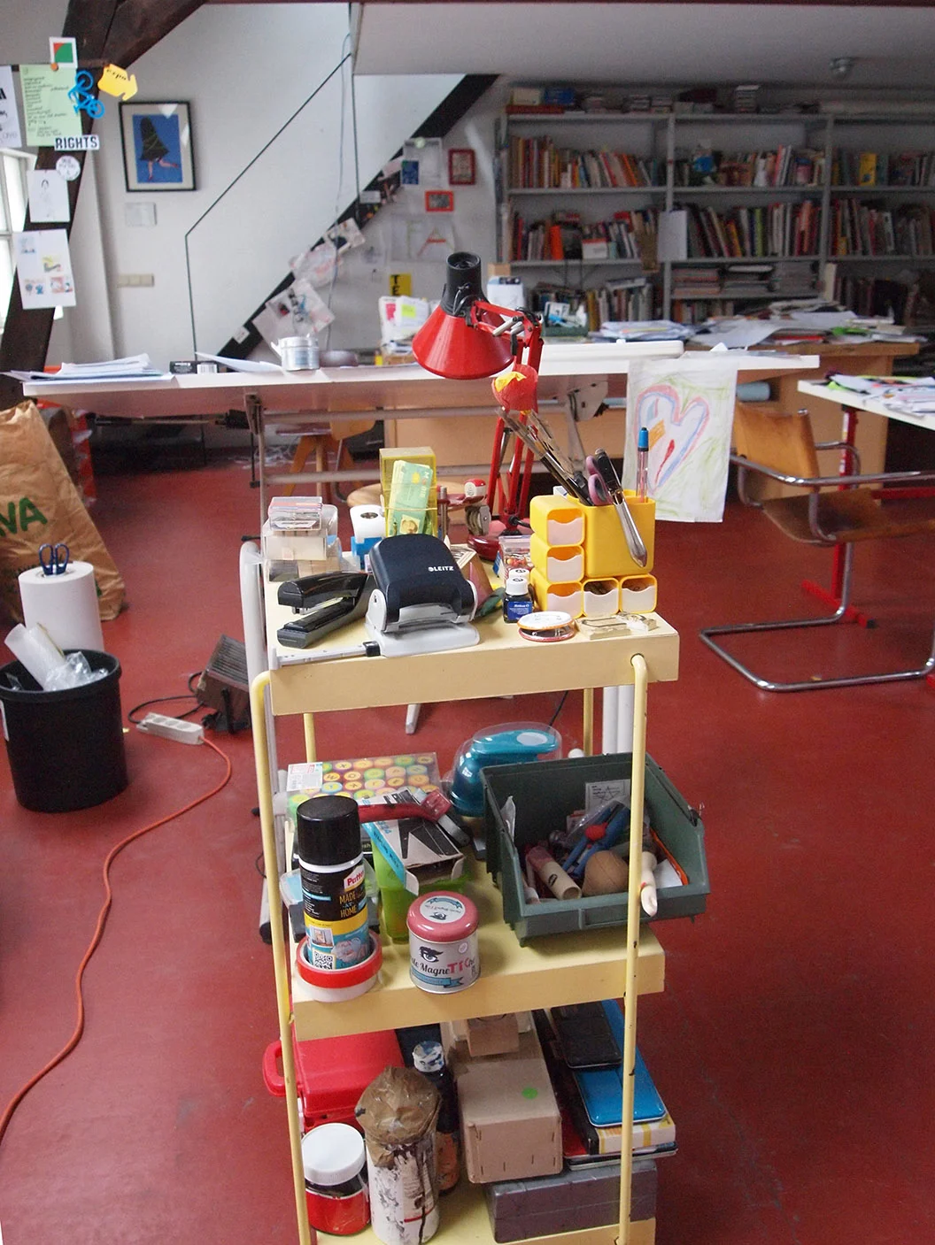 Teresa Sdralevich's printmaking studio in Brussels. 