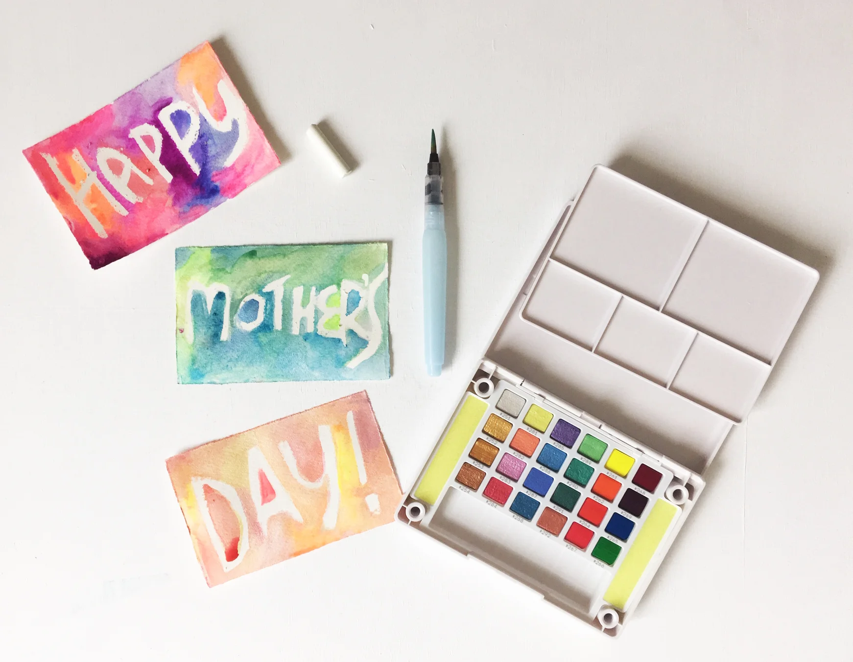  Watercolor-Resist Cards for Mother's Day