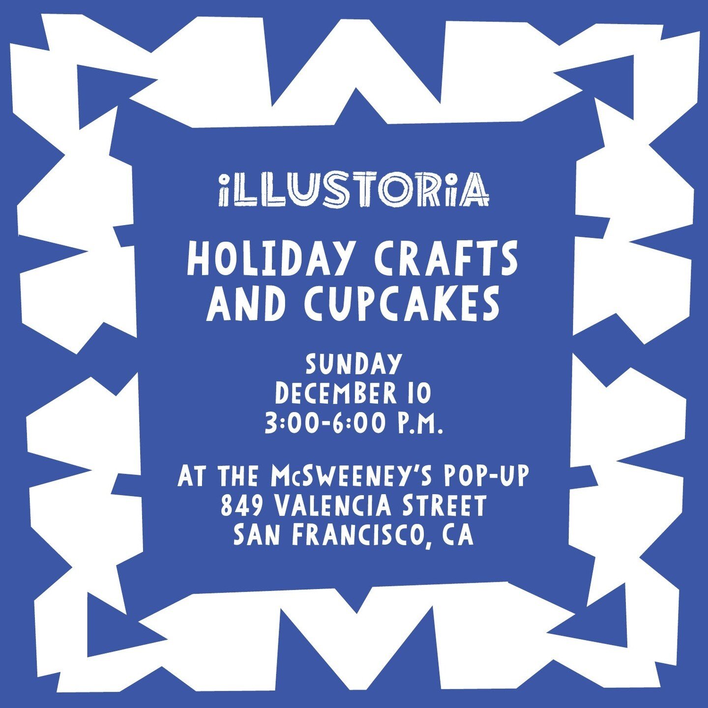 We hope you'll join us for our ❄️ Holiday Party ❄️ happening this Sunday, December 10, from 3 - 6 p.m. at the McSweeney's Pop-Up on 849 Valencia Street in San Francisco! ⁠
⁠
We'll be decorating holiday cards 💌, making paper snowflakes ❄️, and eating