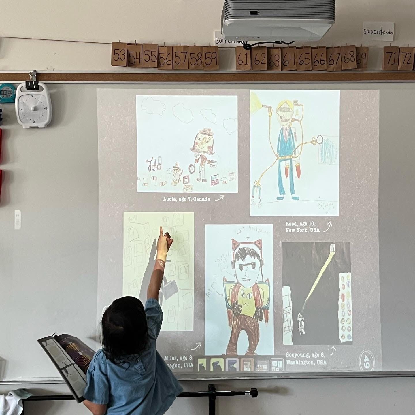 Happy #KidArtFriday from Lucia, age 7 from Winnipeg, Canada! We were bursting with pride when we saw these photos of Lucia presenting her work (which we included in Issue 20: Mystery) during show-and-tell! Thanks @sup_mish for sharing. ⁠
⁠
We love th