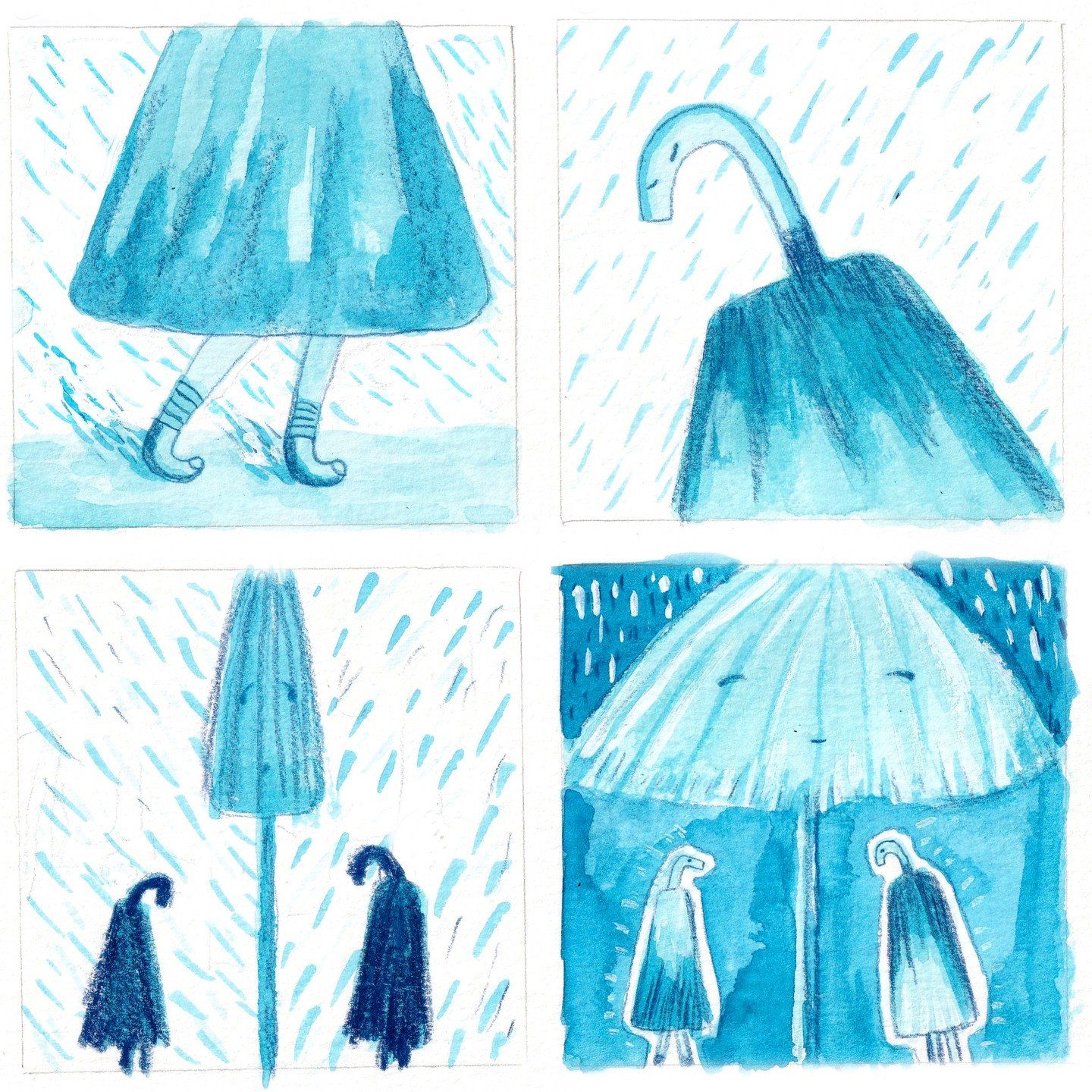 We LOVE seeing process photos from our artists! Take a look at how Jungmin Lee @leejungmin1213 created her quietly comforting watercolor paintings for Issue 26: BLUE's Story Starter activity. Grab your copy via link in bio! 💙⁠