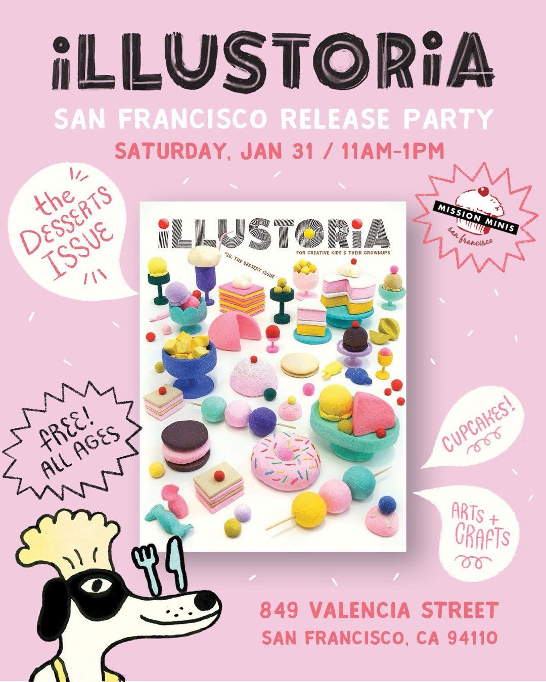Bay Area friends! Join us for our Issue 28: DESSERTS Release Party! 🍰⁠
⁠
Where: The International Library of Young Authors, 849 Valencia, San Francisco, CA, 94110 (Illustoria HQ!) ⁠
When: Saturday, January 31, 2026, 11 am - 1 pm⁠
Tickets: FREE and p