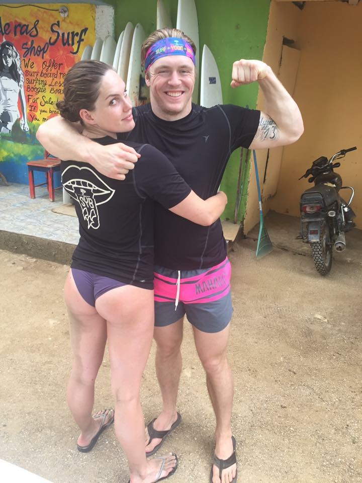 Lauren and her boyfriend Nick before they hit the surf!