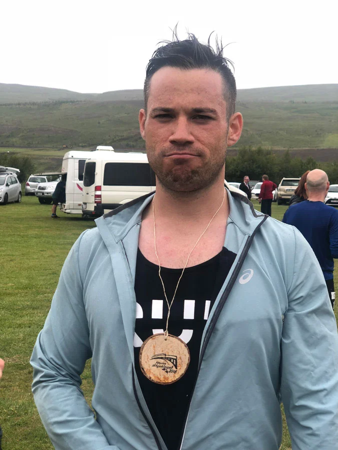 Brad after winning 3rd place in the 30km race