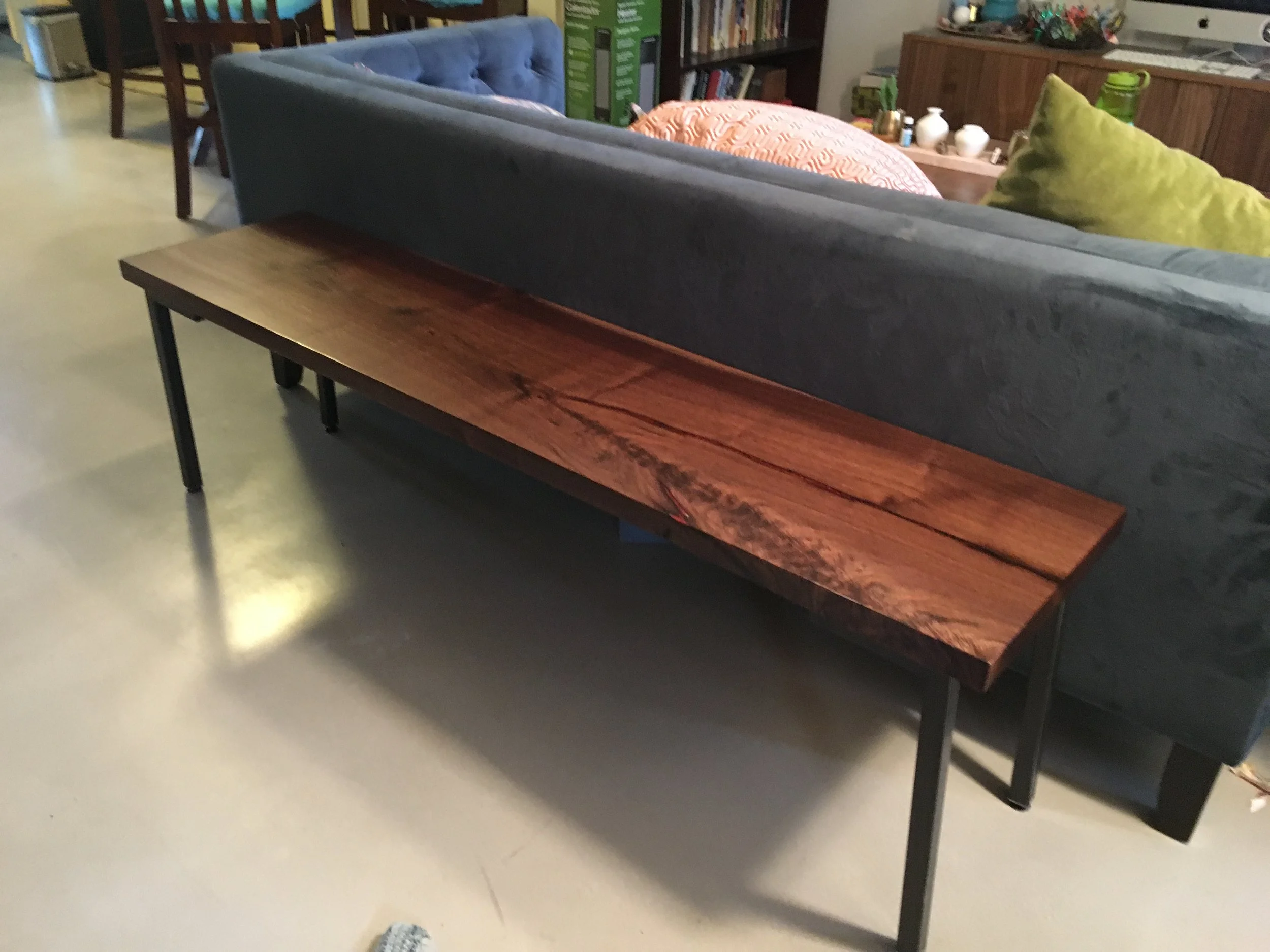 Walnut and Garnet Bench
