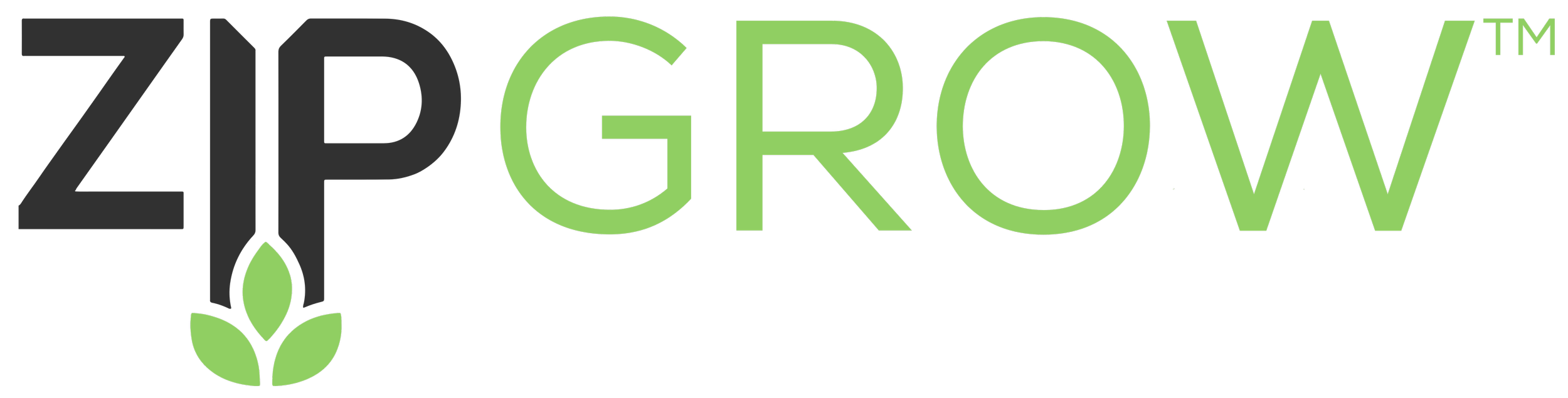 ZipGrow logo with stylized text and leaf design.