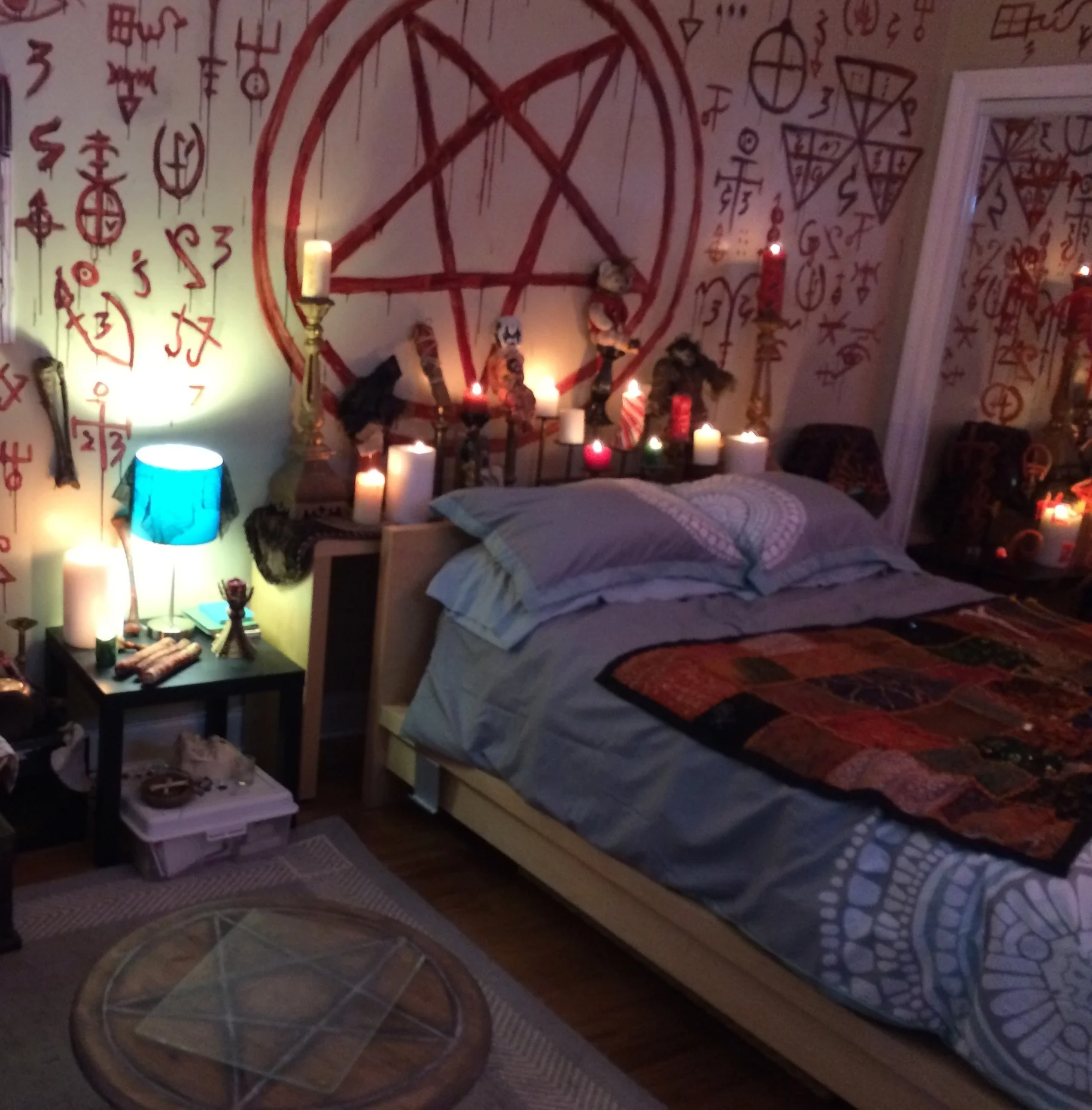 maddie's bedroom, prepped for conjuring