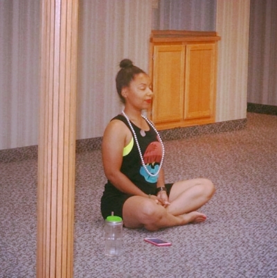 Getting centered at Community Hip Hop Yoga