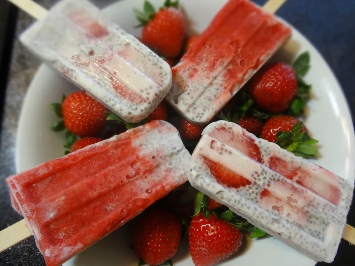 Strawberry Coconut Chia Pops-Featured in Thrive Magazine!