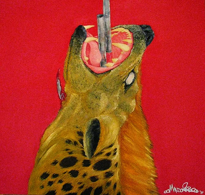 HYENA ON A MEAT HOOK