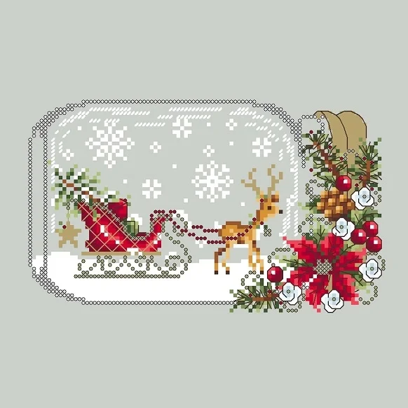 Sleigh Snowglobe — Shannon Christine Designs Cross Stitch Patterns