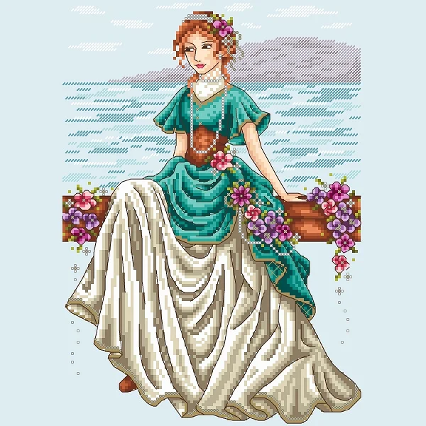 white christmas dresses Sailboat Cross Stitch Trio Embroidery Design – AW Stitches Designs main image 1