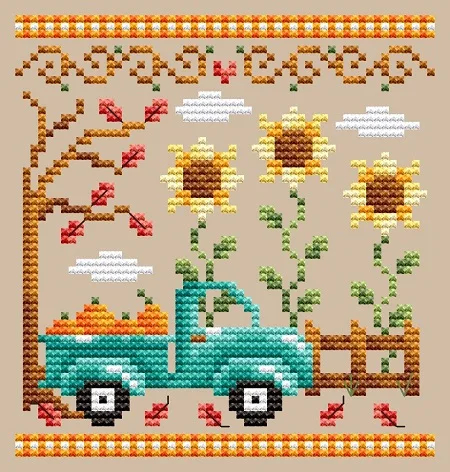 Pumpkin Truck — Shannon Christine Designs Cross Stitch Patterns