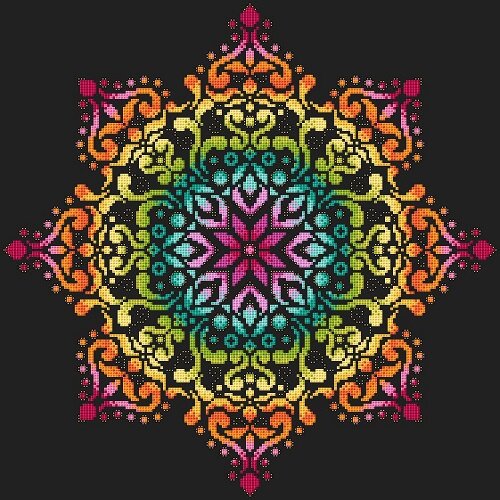 Overblijvend Emulatie Bergbeklimmer Full Rainbow Mandala 2 — Shannon Christine Designs Cross Stitch Patterns