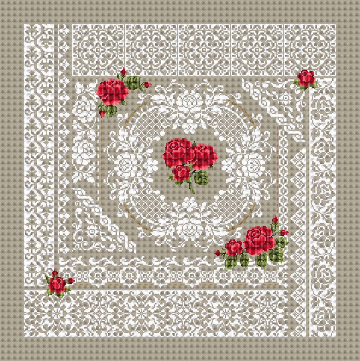 Ink Circles Cross Stitch Pattern After the Roses