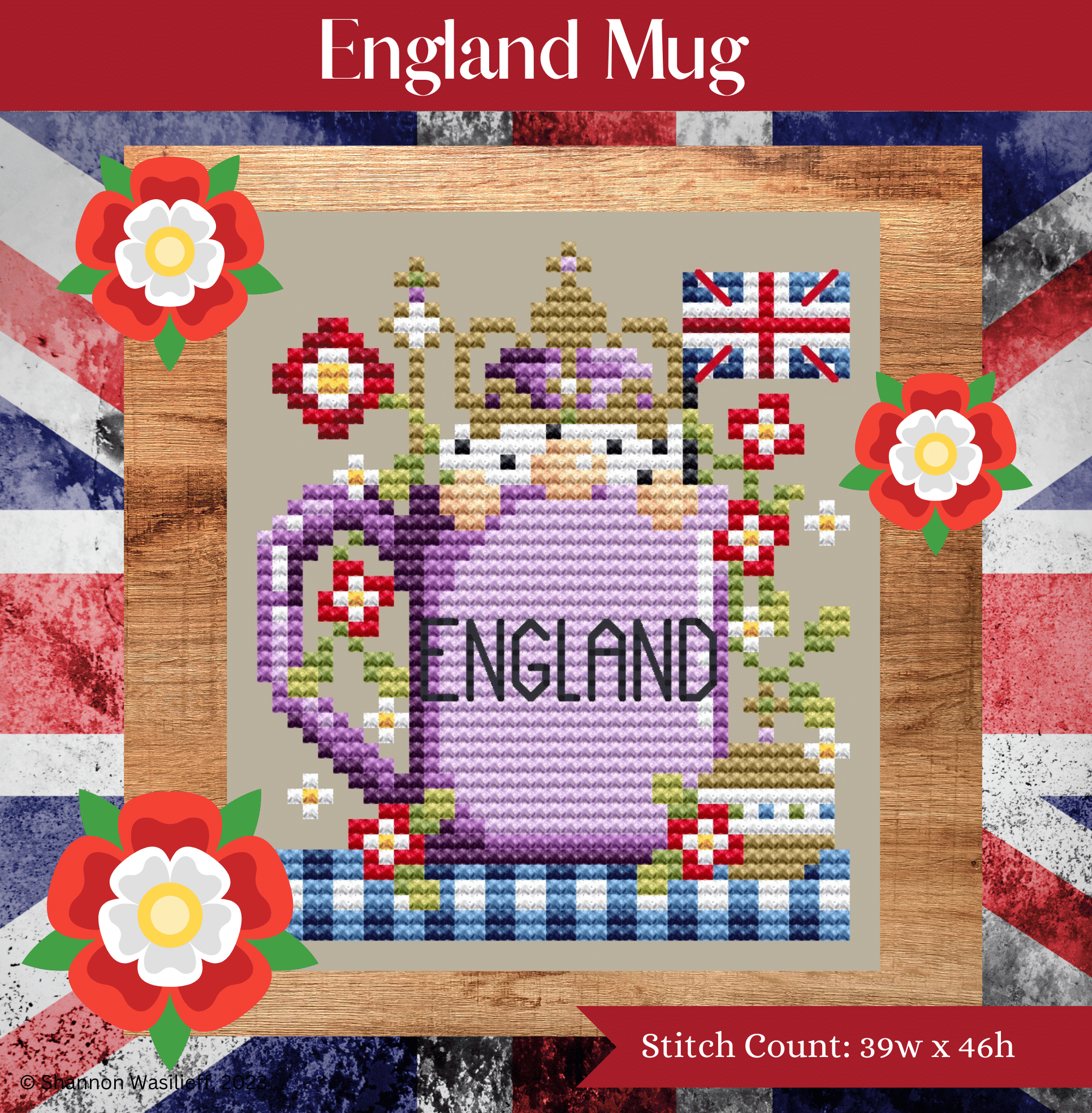 England Mug — Shannon Christine Designs Cross Stitch Patterns