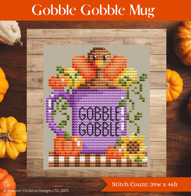 Gobble, Gobble Mug — Shannon Christine Designs Cross Stitch Patterns
