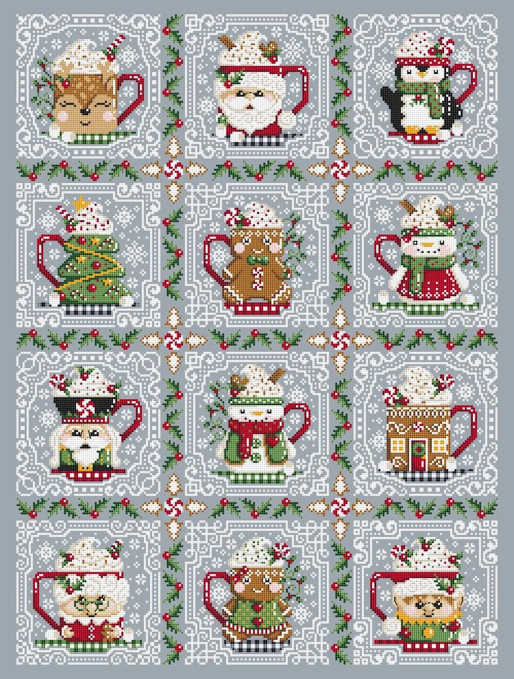 Christmas Mug Club Framework — Shannon Christine Designs Cross Stitch