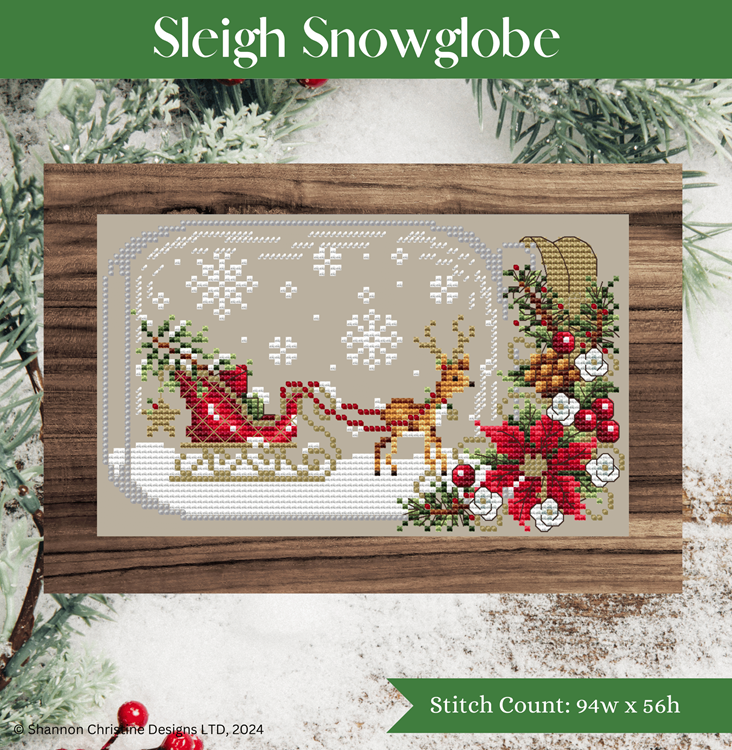Sleigh Snowglobe — Shannon Christine Designs Cross Stitch Patterns