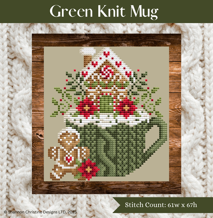 Green Knit Mug — Shannon Christine Designs Cross Stitch Patterns