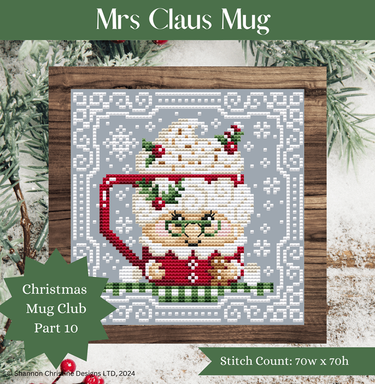 Mrs Claus Mug — Shannon Christine Designs Cross Stitch Patterns