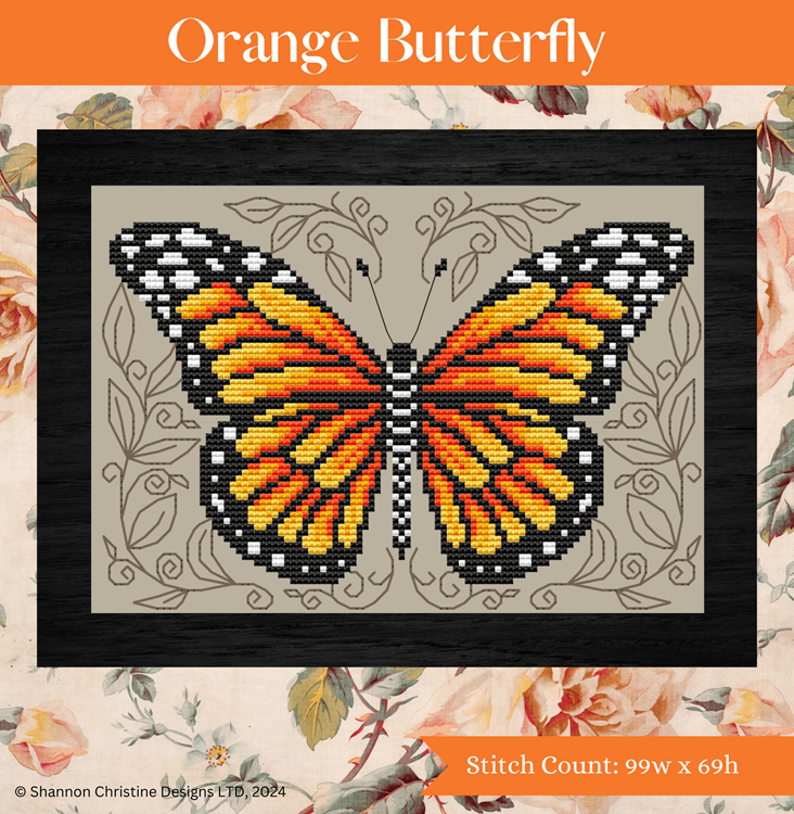 Orange Butterfly — Shannon Christine Designs Cross Stitch Patterns