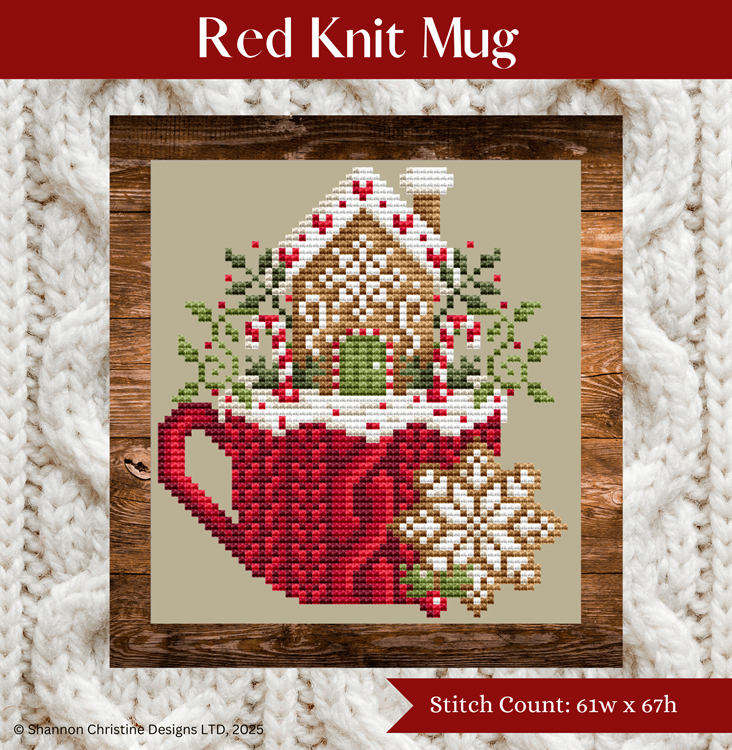 Red Knit Mug — Shannon Christine Designs Cross Stitch Patterns