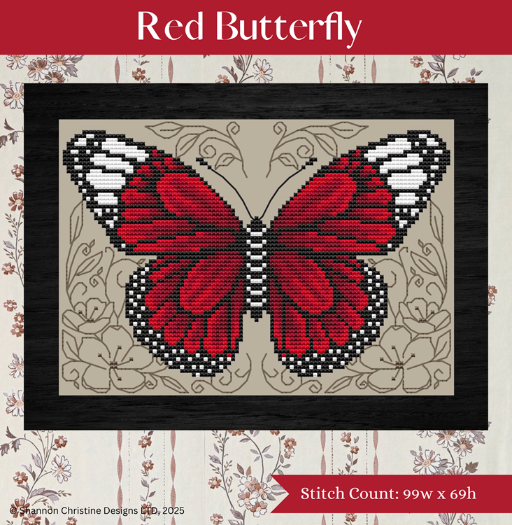 Red Butterfly — Shannon Christine Designs Cross Stitch Patterns