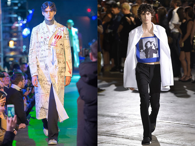Raf Simons Fall 2015 (left); Raf Simons Spring 2017 (right)