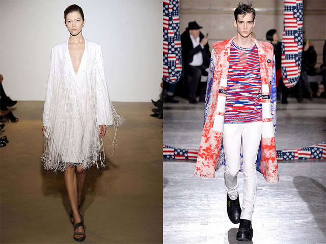 Jil Sander Spring 2009 (left); Raf Simons Fall 2014, in collaboration with artist Sterling Ruby (right)