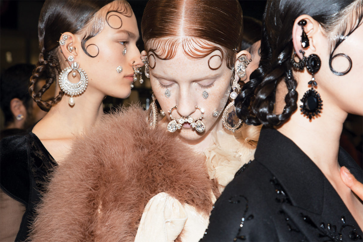 Backstage at one of Riccardo's shows for Givenchy. 