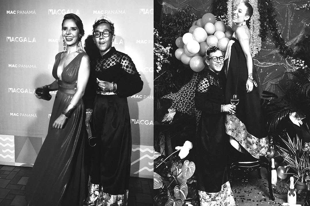 Carolina Iglesias wearing Lupita Barriga . / Me and Eva Mondehard both wearing Sousa Pitti .